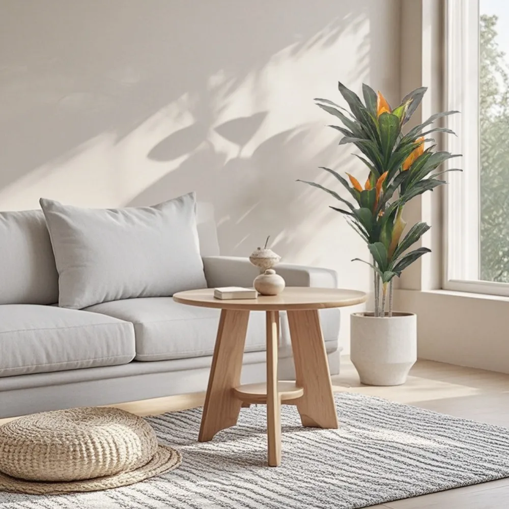 

Dracaena Artificial 3.4FT/4.8FT Tree Faux Plants Indoor Tall Fake With Planter