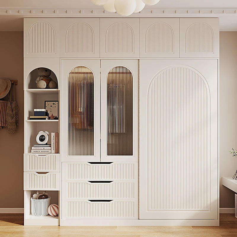 

Aesthetic Women Clothes Wardrobes Luxury Drawers Wooden Armoire Open Wardrobes Rack Girls White Guarda Roupas Home Furniture