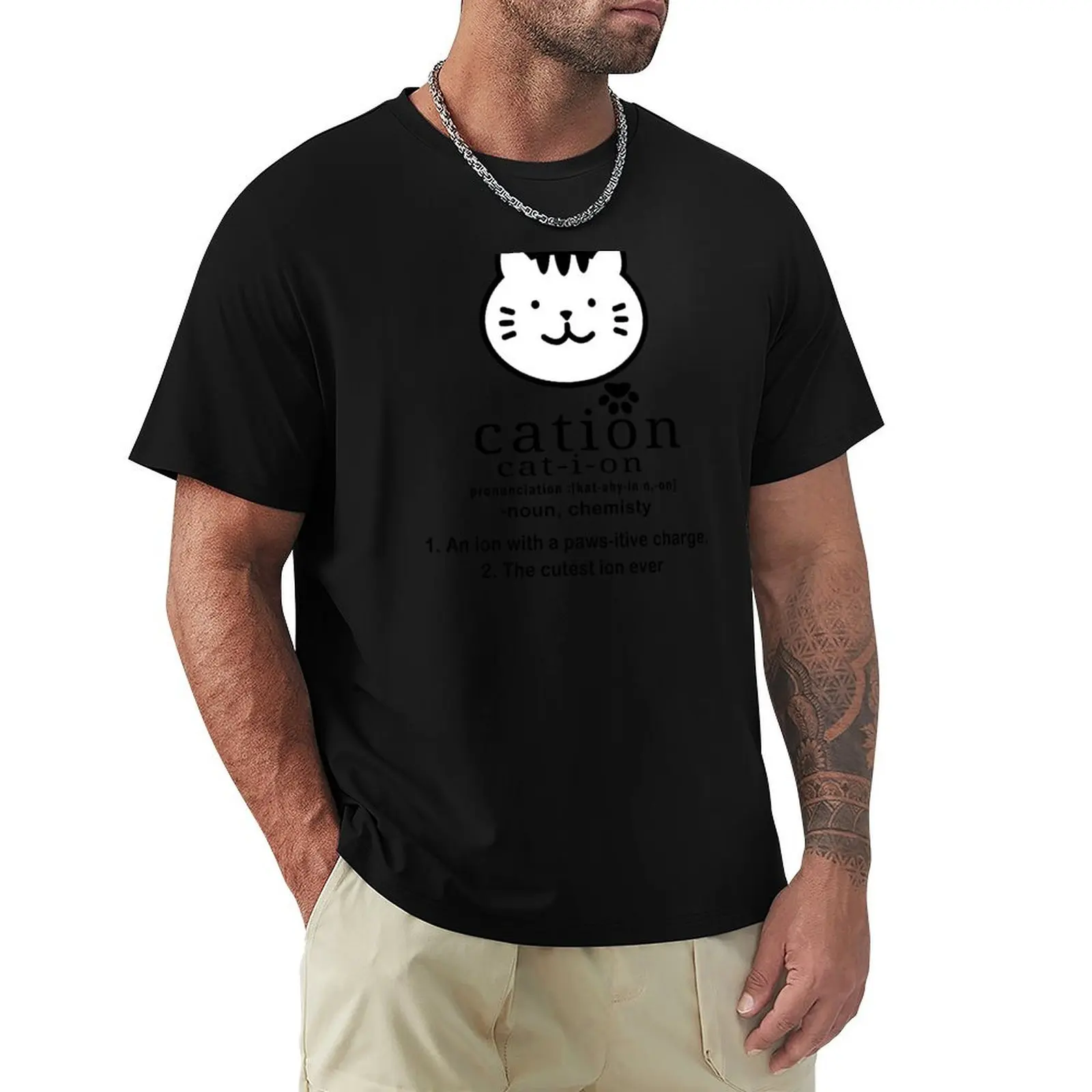cat-ion, Cation is the cutest ion in chemistry T-Shirt Novelty Graphic Tee Shirt