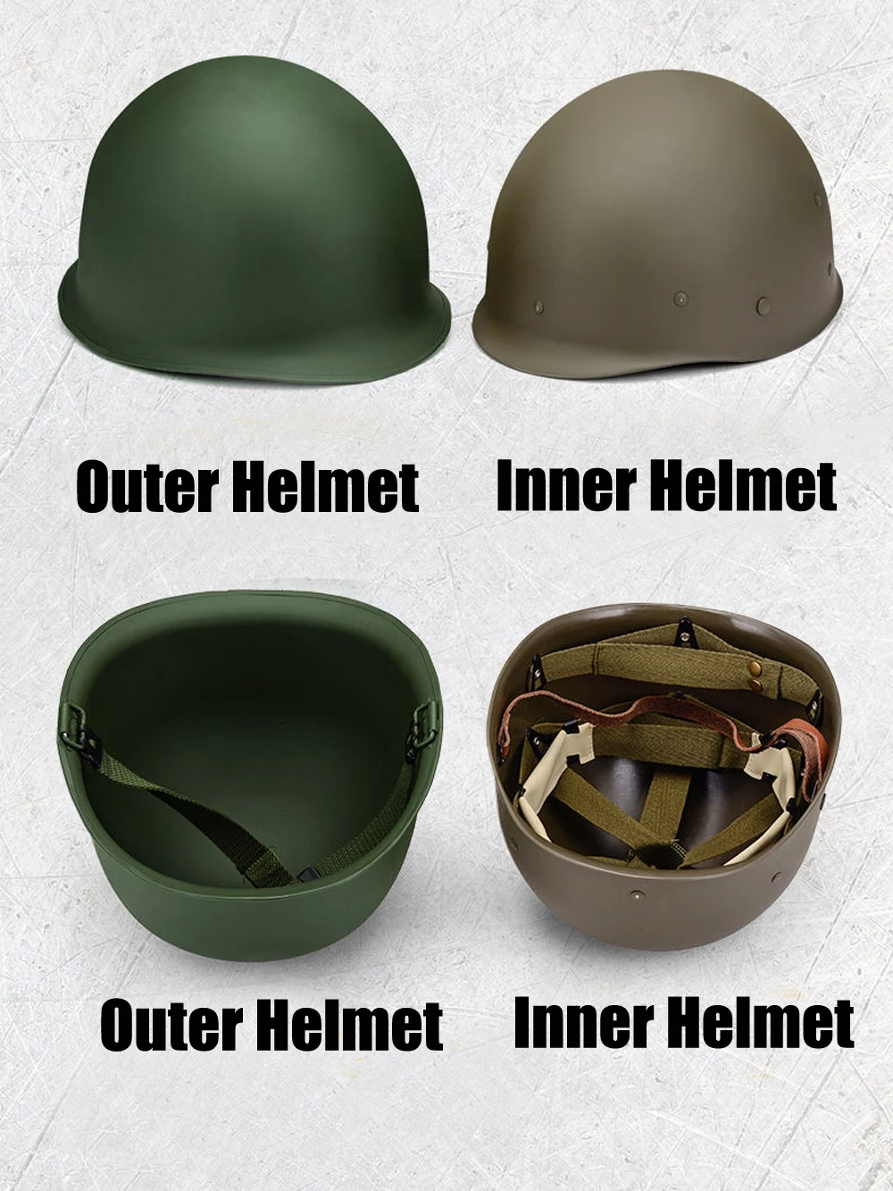 Classic Steel M1 Helmet Tactical US Military Army Replica Protective Helmets WWII WW2 Outdoor CS Paintball Green Steel Helmets