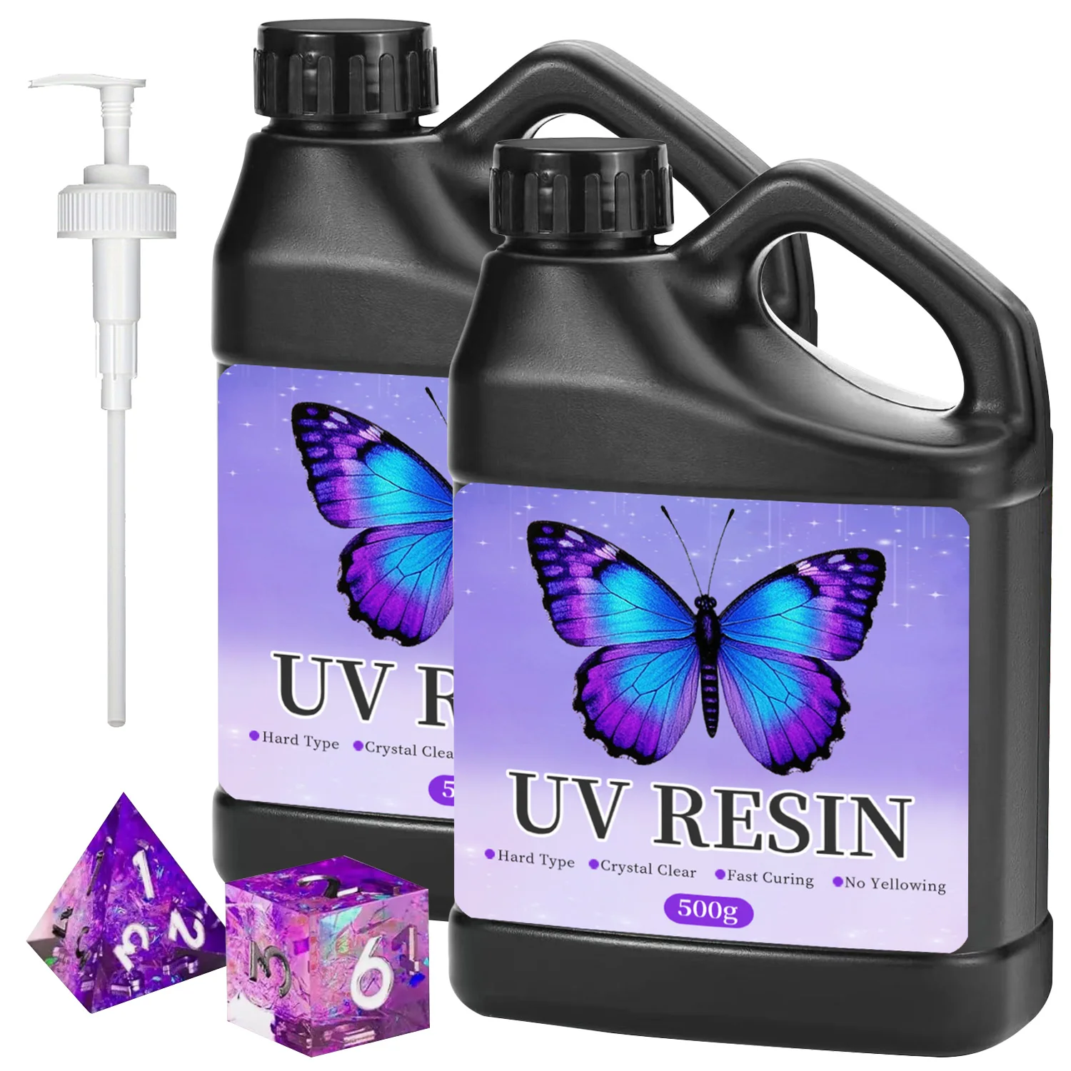 

500g/1000g UV Glue (with Pump)High Transparent Yellowing Resistant Fast Curing for DIY Crafts, Nail Art - UV Resin Adhesive