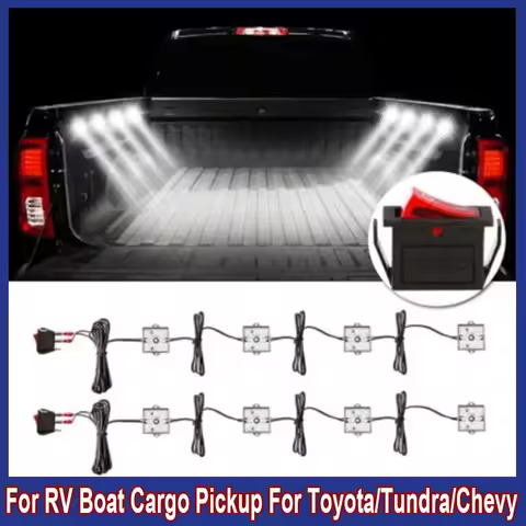 8Pcs Car LED Lights 6000K Truck Bed Lighting 5730 48 SMD LEDs Light Waterproof For RV Boat Cargo Pickup For Toyota/Tundra/Chevy