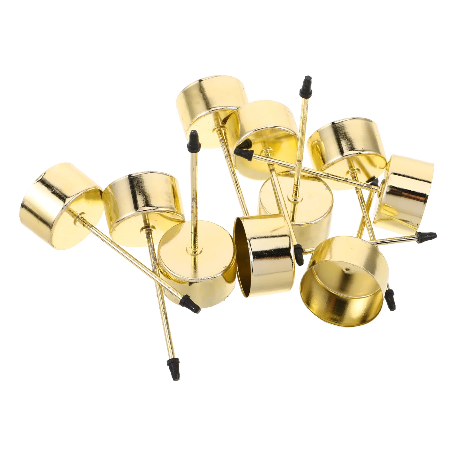 

10pcs Christmas Holders Vintage Iron Taper Candlestick Holders Heat-Resistant Spike Base For Holiday Wedding Party Decor