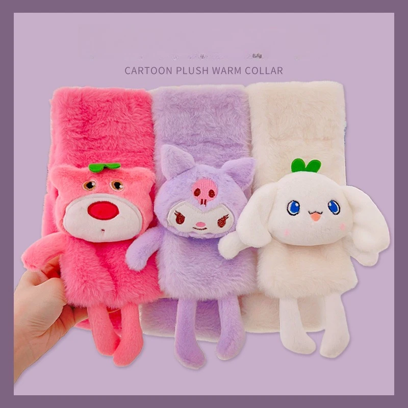 

Детский шарф Miniso Sanrio, очень милый и милый, мягкий и клейкий, бархатный, утолщенный, модный шарф с героями мультфильмов