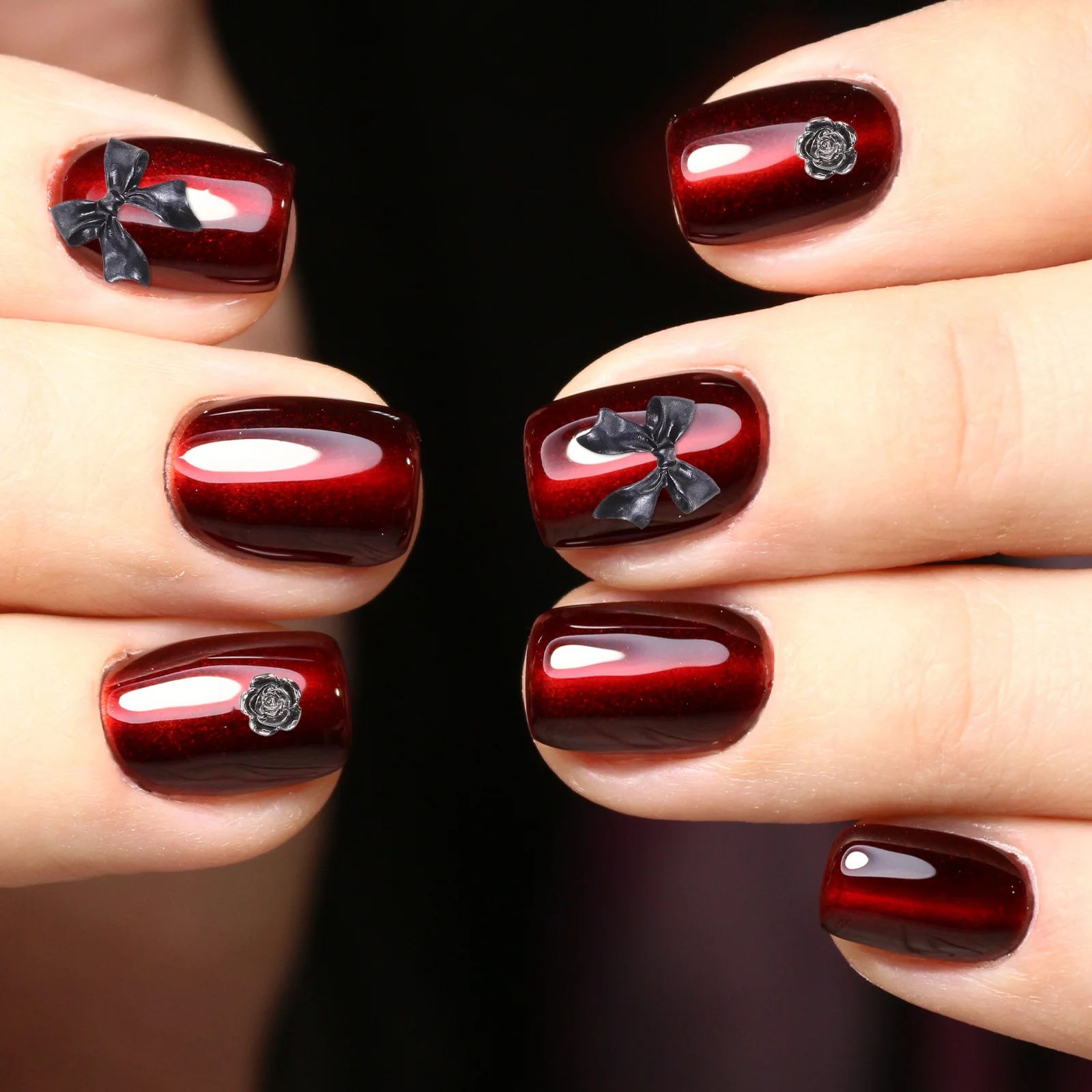 

400Pcs Resin Nail Art Embellishments Heart Bow Flower Shapes DIY Manicure Charms Flatback Accessories Jewelry Craft