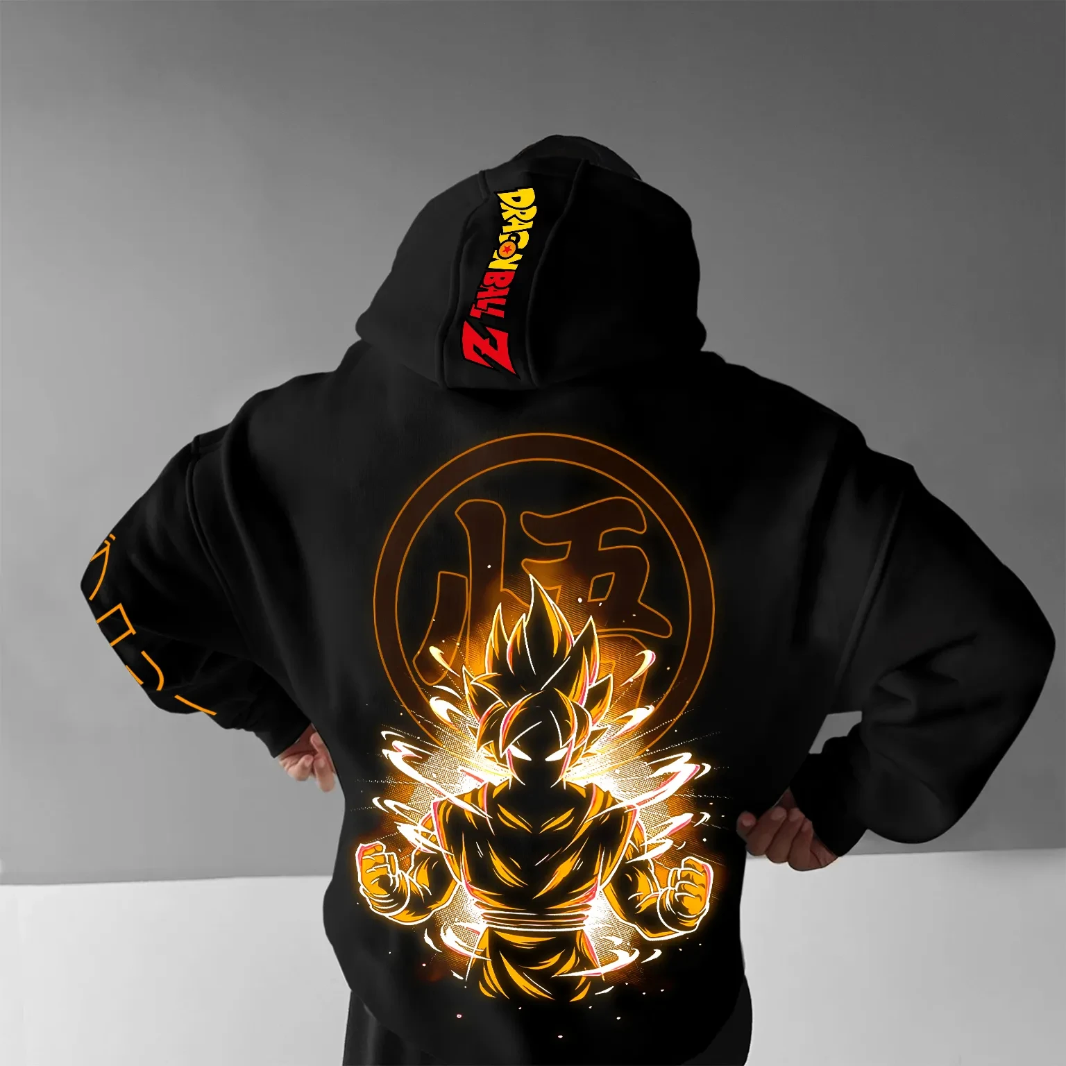 

Dragon Ball Super Goku Printed Fleece Hoodie Long-sleeved Loose Design American-style Top Couple Outfits