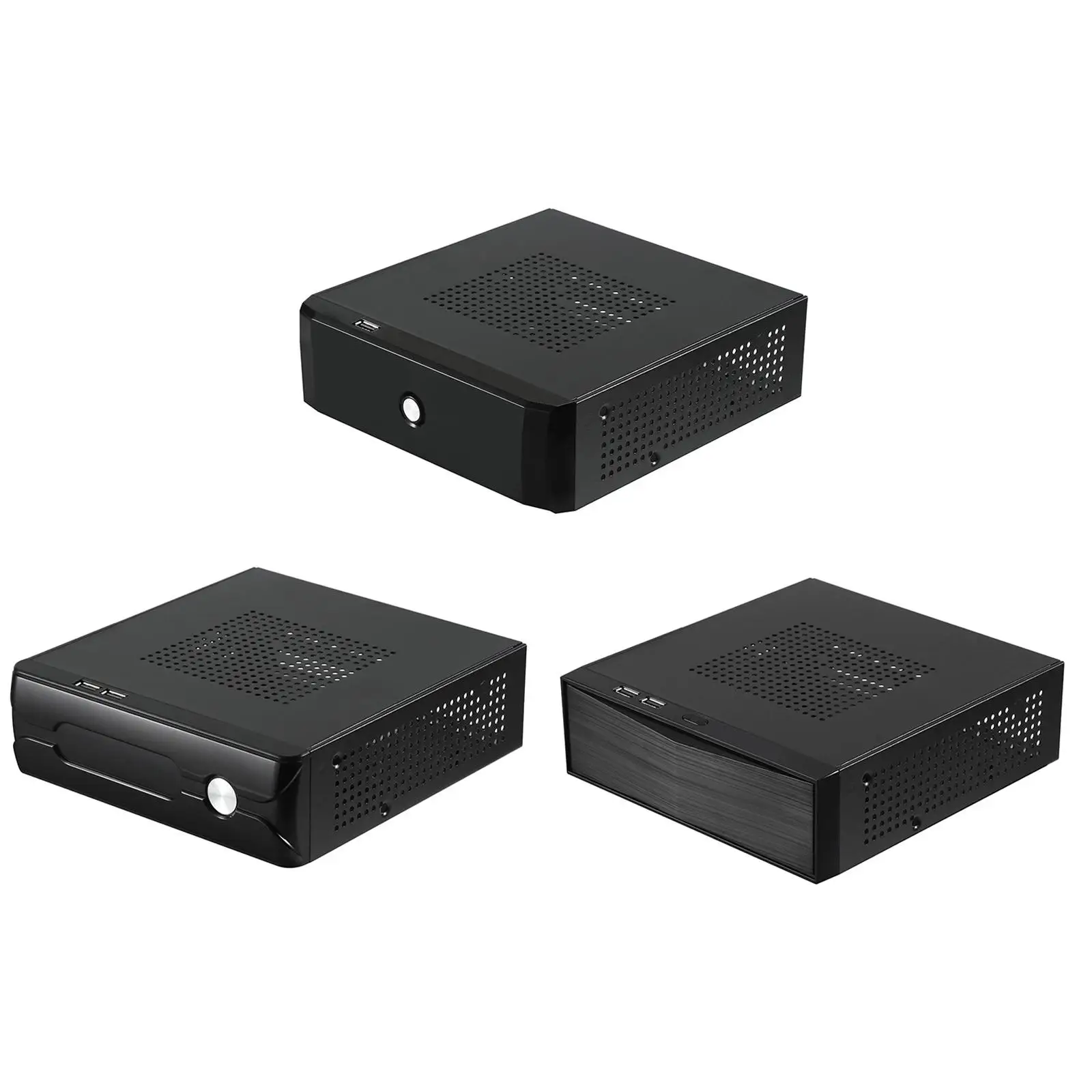 Computer Case Horizontal Host Chassis Metal Gaming Power Supply 2.0 USB Compact