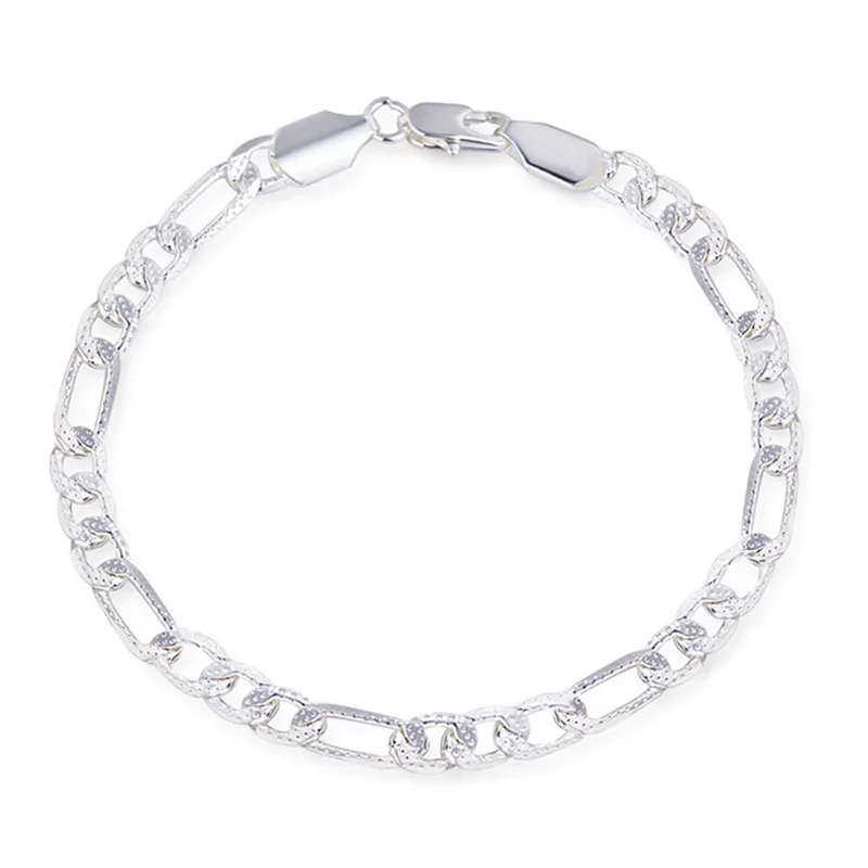 Hot sale New 6mm thick flat silver bracelet women 2024 trend WOMEN'S bracelet party fine jewelry