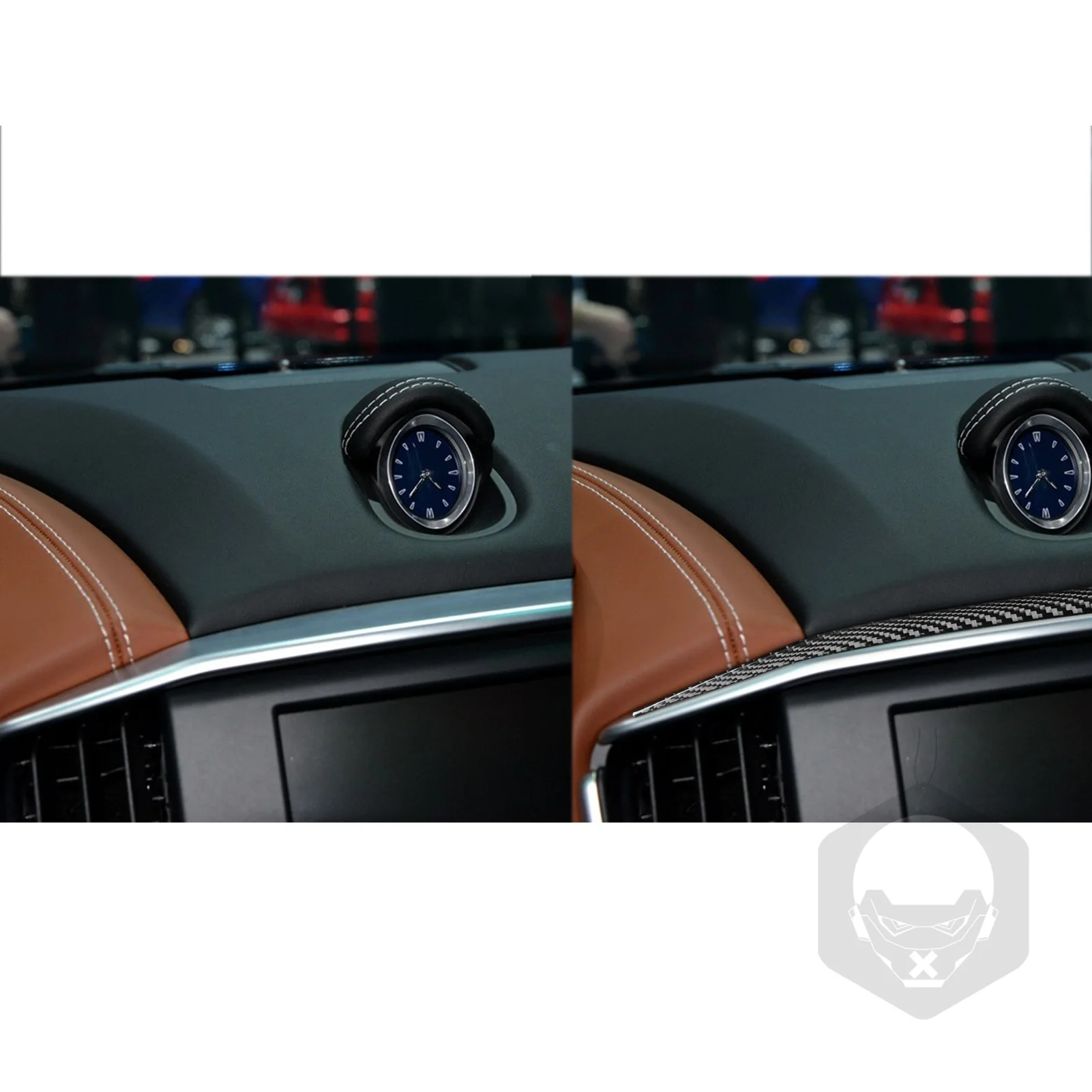 For Maserati Ghibli 2014-2015 Real Carbon Fiber Stickers Central navigation top panel strip Car Accessories Interior decorative
