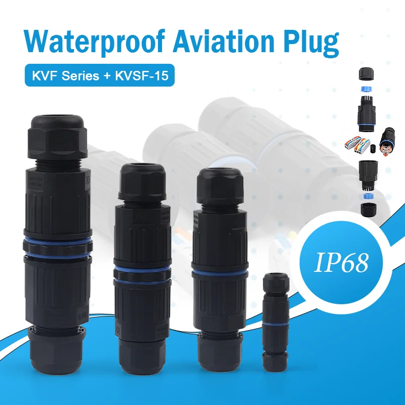 KVF Series/KVSF-15 IP68 Waterproof Quick Wire Cable Connector 2/3/4/5Pin Adapter Electrical Terminal Wire Connectors Led Light