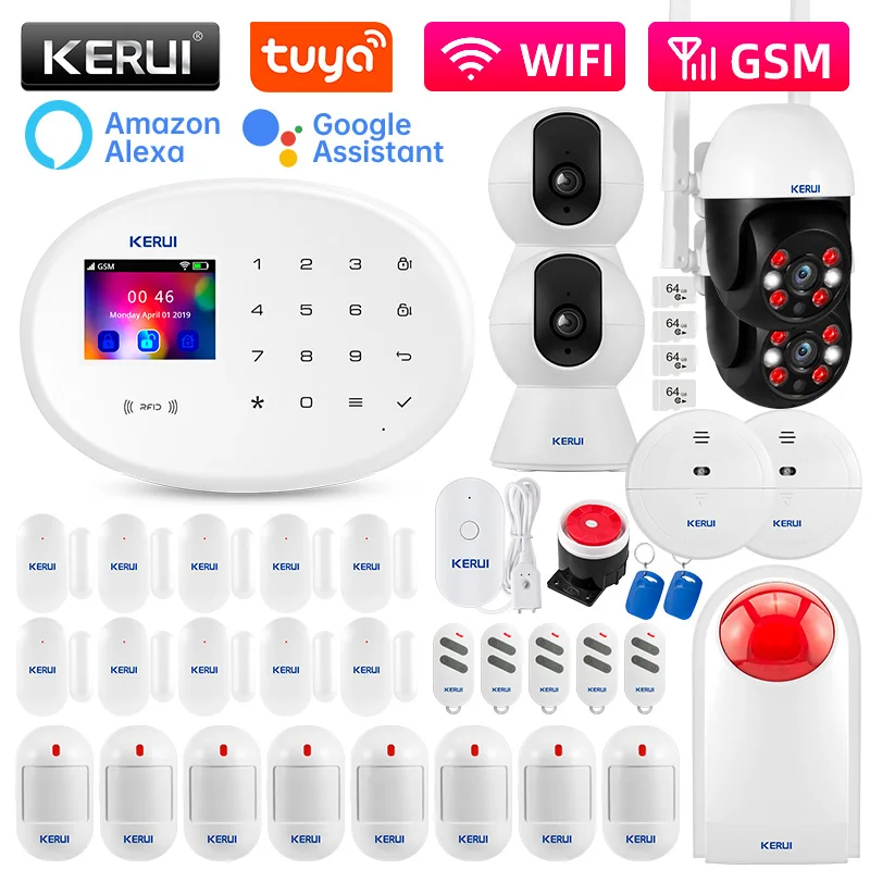 KERUI W202 Alarm System for Home Security Protection Smart Life WIFI GSM Alarm Kit Remote Control Door Sensor Motion Detector