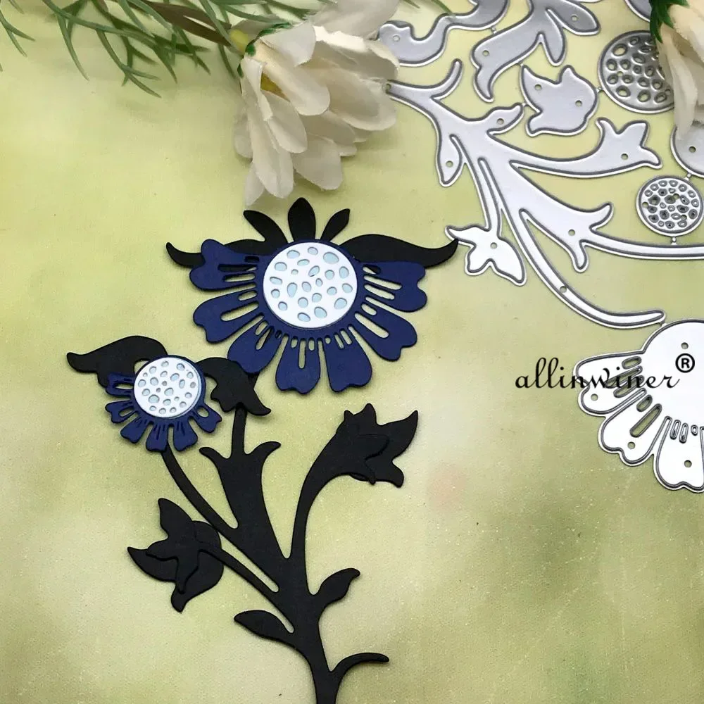 زهرة ورقة الشريط المعادن قطع يموت الإستنسل يموت قطع DIY بها بنفسك ألبوم سكرابوكينغ ورقة بطاقة النقش #1