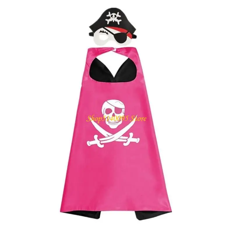 DXAE PIRATE Kostuum voor kinderen, kinderpiratencosplay set piratencapes en masker