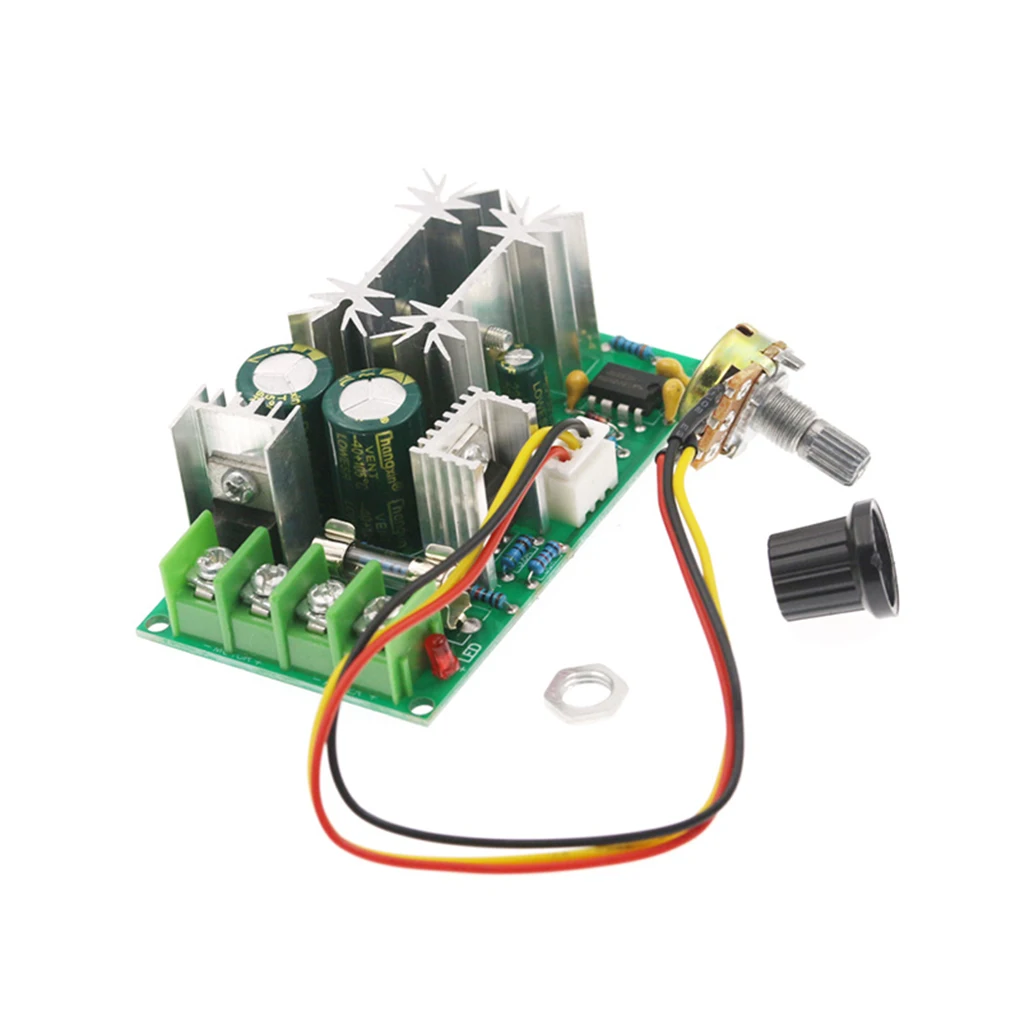 Voltage Regulator DC10V-60V Governing Switch 1200W Iron Plastics Motor Governor Compact Size LED Dimming Drive Modules