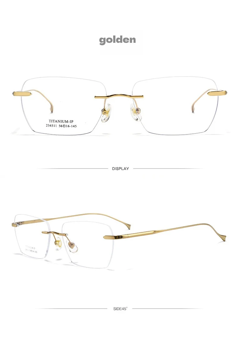 F·DRACON Neue rahmenlose Herrenbrille aus reinem Titan mit ultraleichter polygonaler optischer Korrektur für Herrenbrillen 234510wk – Detail 8