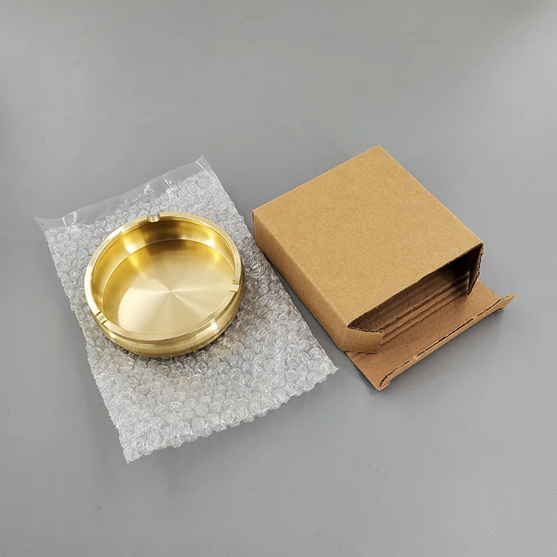 Portable Brass Ashtray Home Ashtray Office Hotel Ashtray Desktop Ornament Car Office Ashtray All Copper Solid Ashtray