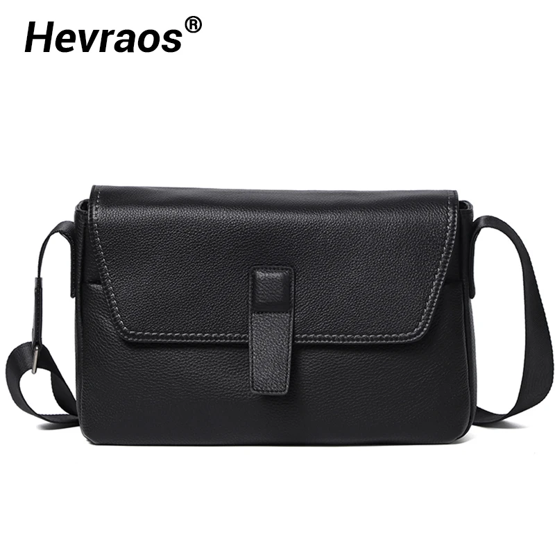 First Layer Cowhide Leather Men Bags Soft Genuine Leather Trendy Shoulder Bag boys Crossbody Bag Flap Small Square Bags