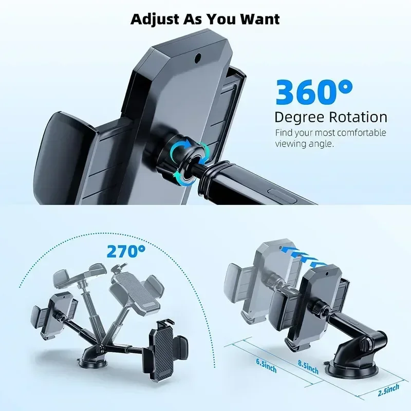 Car Phone Holder Multifunctional Dashboard Windshield Air Vent Mount Sucker Phone GPS Holder For iPhone Samsung Xiaomi Universal