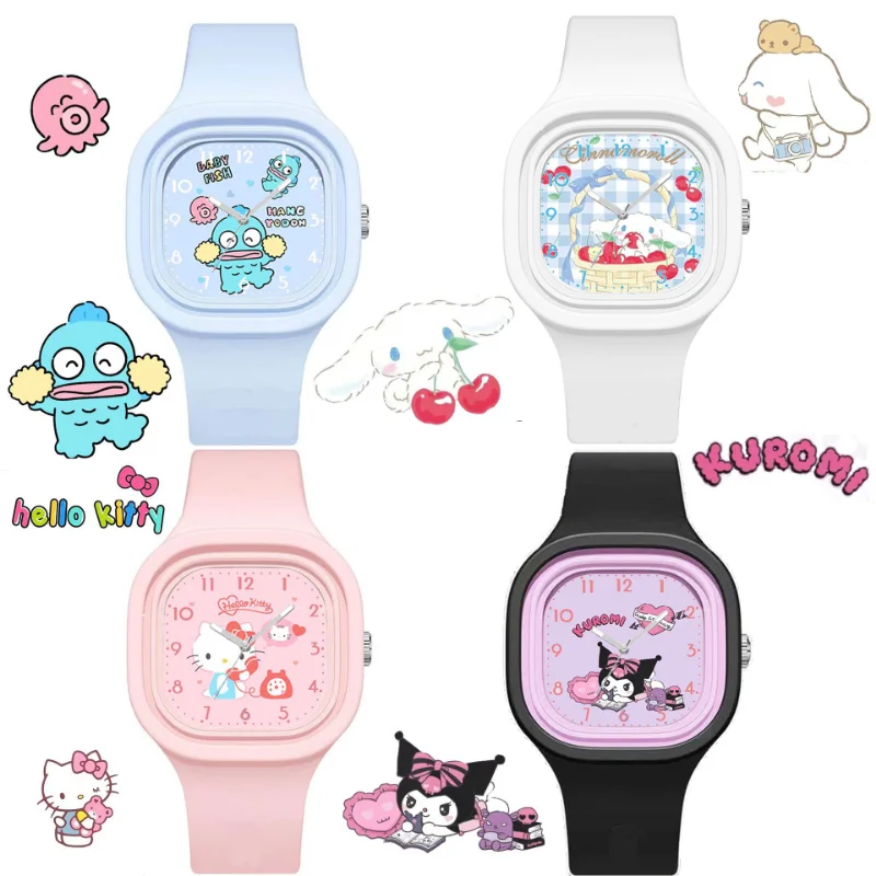 Hello Kitty Watch Kawaii Kuromi My Melody Cinnamoroll Wristwatch Student Glow Wrist Watch Anime Sports Watch Kids Birthday Gift