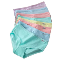 7pcs Women's Cotton Panties Plus Size Sexy Briefs Girls Breathable Soft Lingerie Cute Solid Color Underwear