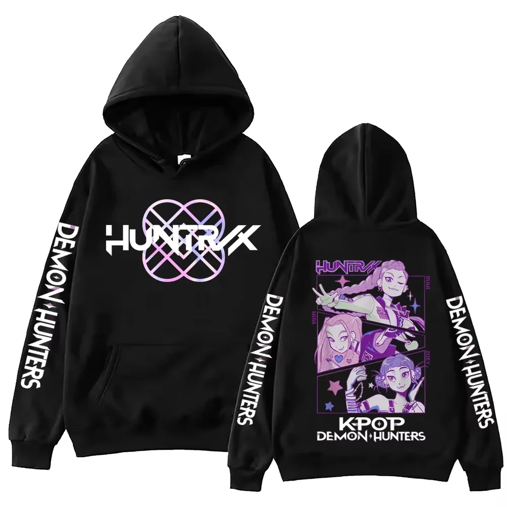 Hoodie Pemburu Setan K-Pop Anime Musim Panas 2025 Kaus Atasan Pullover Hip Hop Harajuku Pakaian Olahraga Alfabet UNISEX Tren Mode