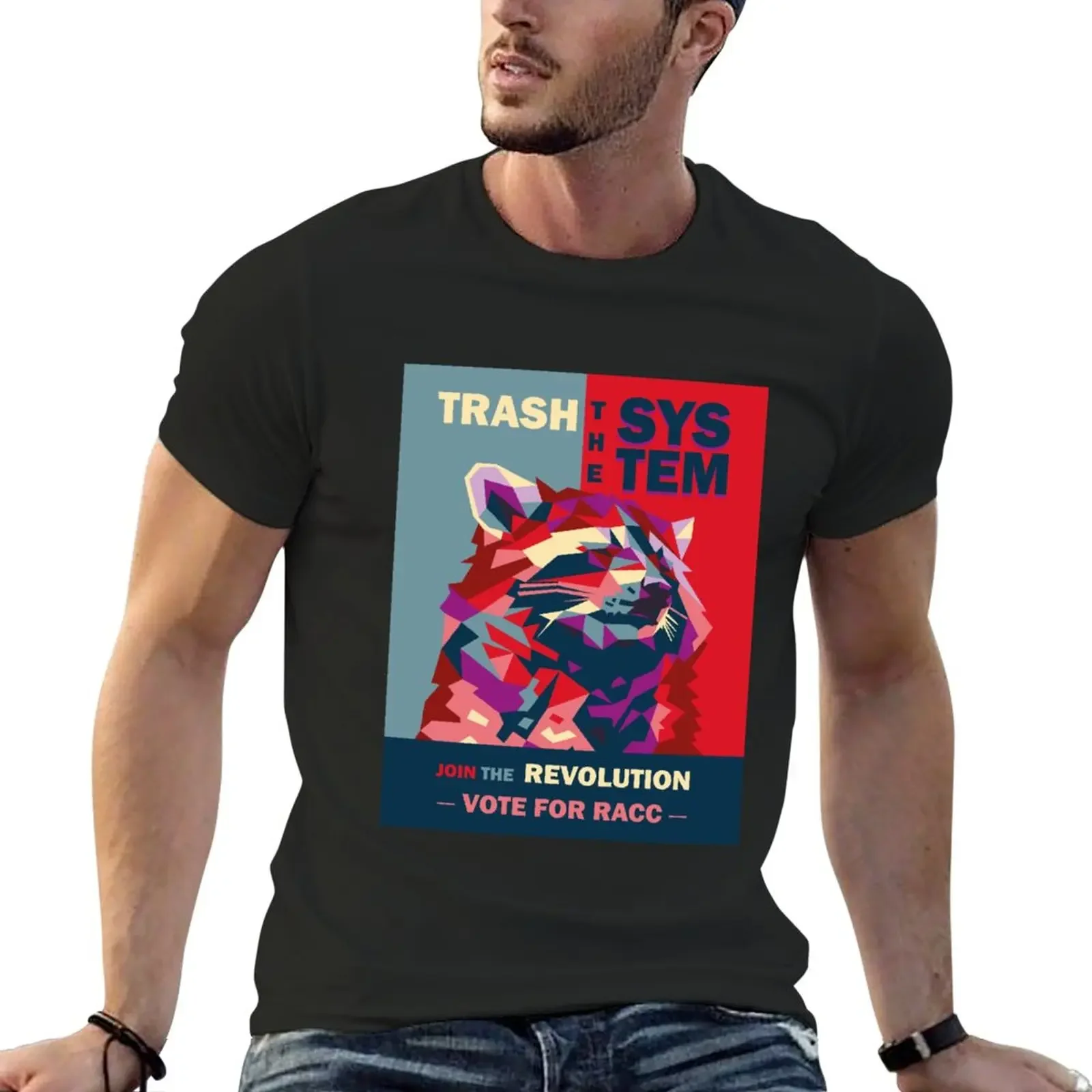 

TRASH THE SYSTEM T-Shirt summer tops Short sleeve tee shirts graphic tees mens t shirts