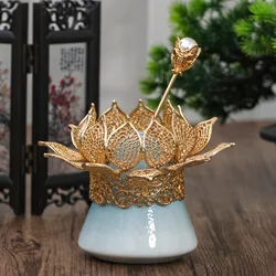 Lotus Flower Crown Hanfu Hair Crown Accessories Hair Sticks For Buns Ancient Chinese Cosplay