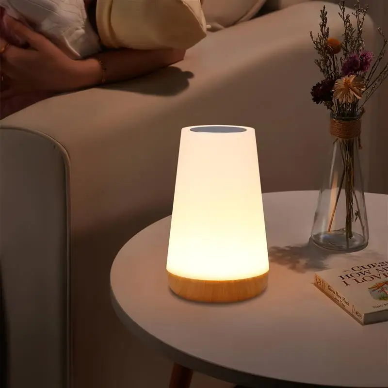 Table Lamp With Remote Control Color Changing Touch Night Light RGB Dimmable USB Rechargeable Portable Room Nightstand Lamps