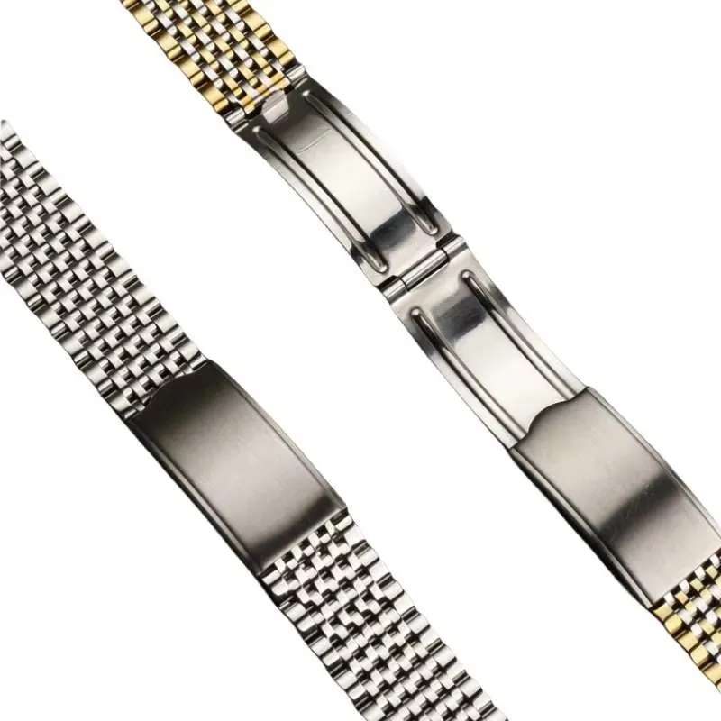 Curved End 904L Stainless Steel Watchbands for Omega Seamaster Speedmaster 18mm 19mm 20mm Bead of Rice Strap Men's Bracelet