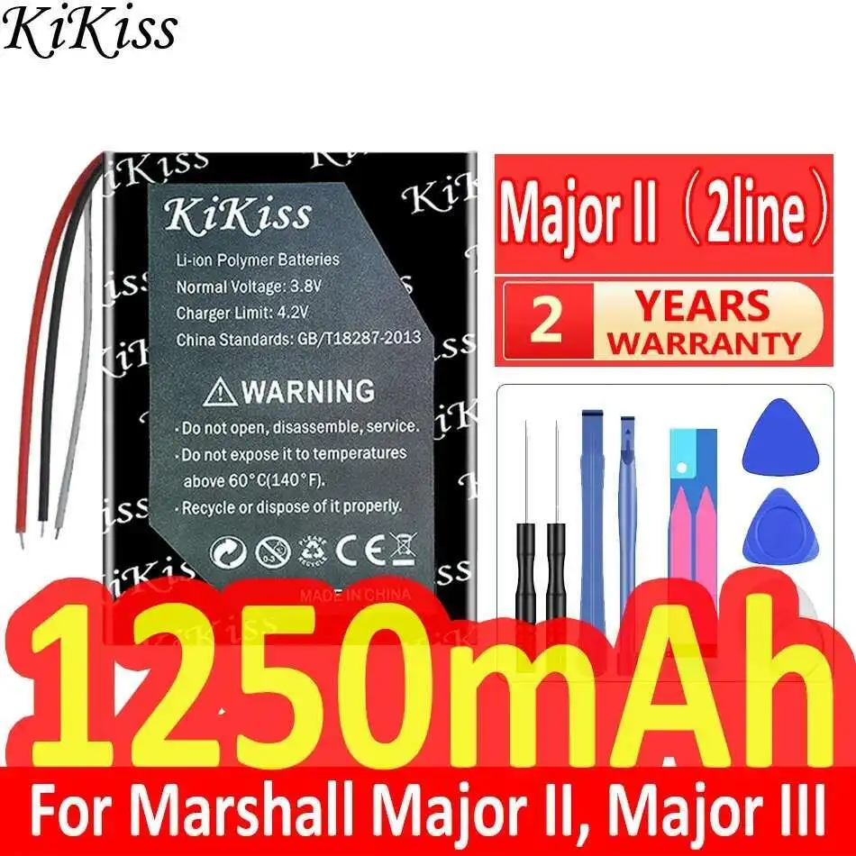 KiKiss Für Marshall Major II 2 Iii 3 Bluetooth Mid VDL603040 SR603040 II 603040 2 linie 1250 mAh Bluetooth Lautsprecher Batterie langlebig