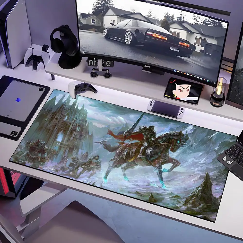 لوحة ماوس أبطال مايت آند ماجيك 3 كبيرة مضادة للانزلاق من المطاط للألعاب لوحة مكتب متينة بحافة سميكة مناسبة للمكتب