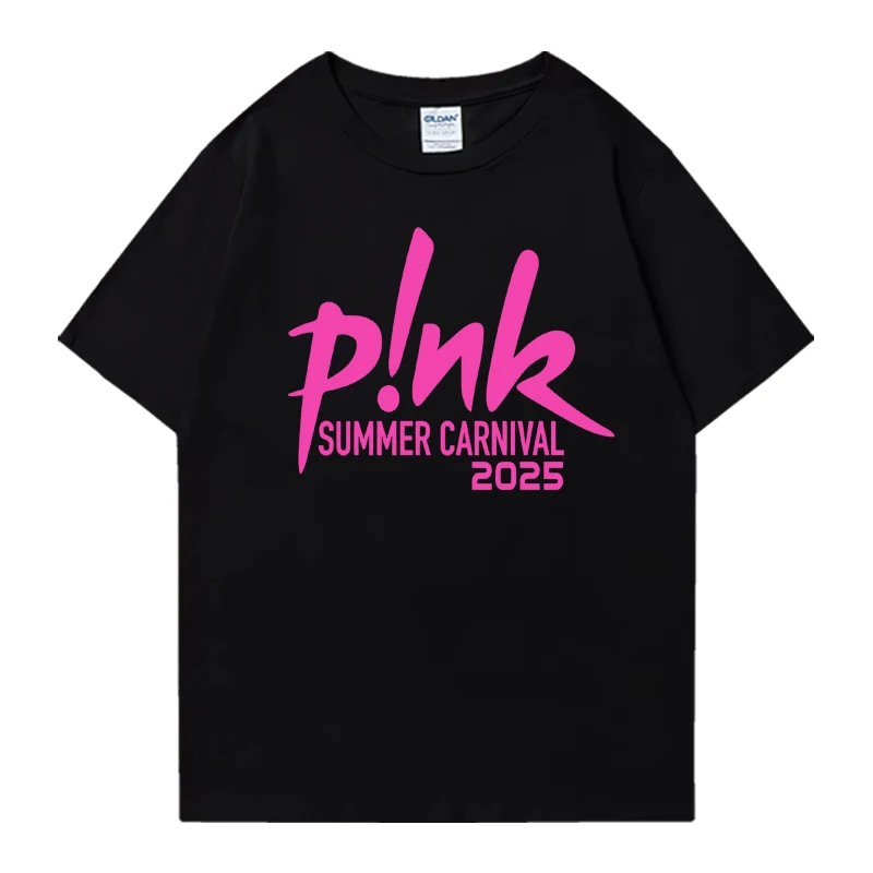 

2025 Hot sale P!nk Summer Hip Hop Oversized t-shirt Y2K Men Women 100% Cotton Top Unisex short sleeve t-shirts popular clothing