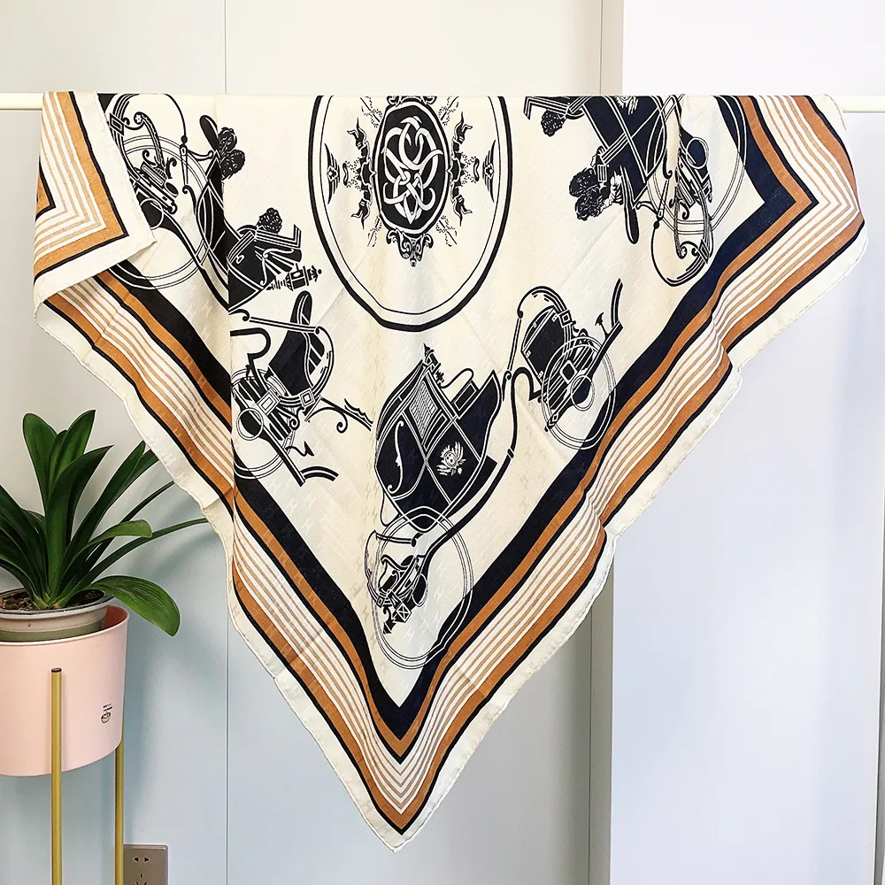 

Luxury Brands Winter Scarf Women Silk Wool Scarves Shawls Mother Christmas Gift Hand Rolled Edges Bandanas