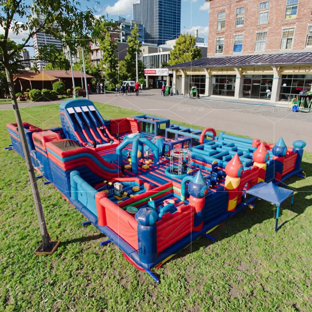 Customized Good Quality Amusement Park New Design Indoor Trampoline Park Inflatable Bouncy Playground Fun City Big Jumping Castl