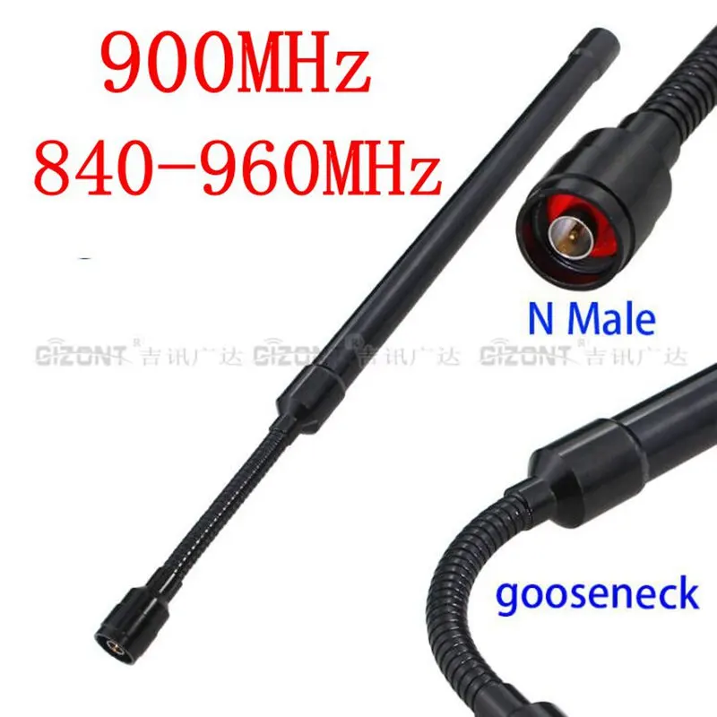 Admite antena personalizada de fibra de vidrio 900MHz 1,2G 1,4G 2,4G 2,2G 5,2G 5,8 GHz N antena de cuello de cisne macho antena de módulo de jammer UAV