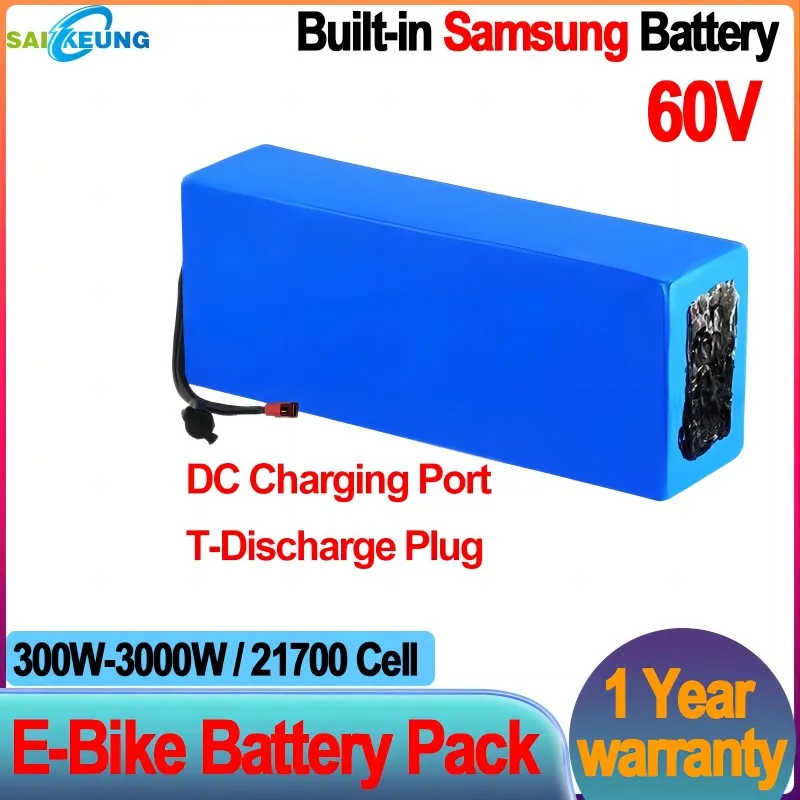 E bike batteria 60V 20ah 30ah 40ah 50ah 60ah batteria Voor Elektrische Fiets Scooter batteria 300W-3000W 21700 muslimate