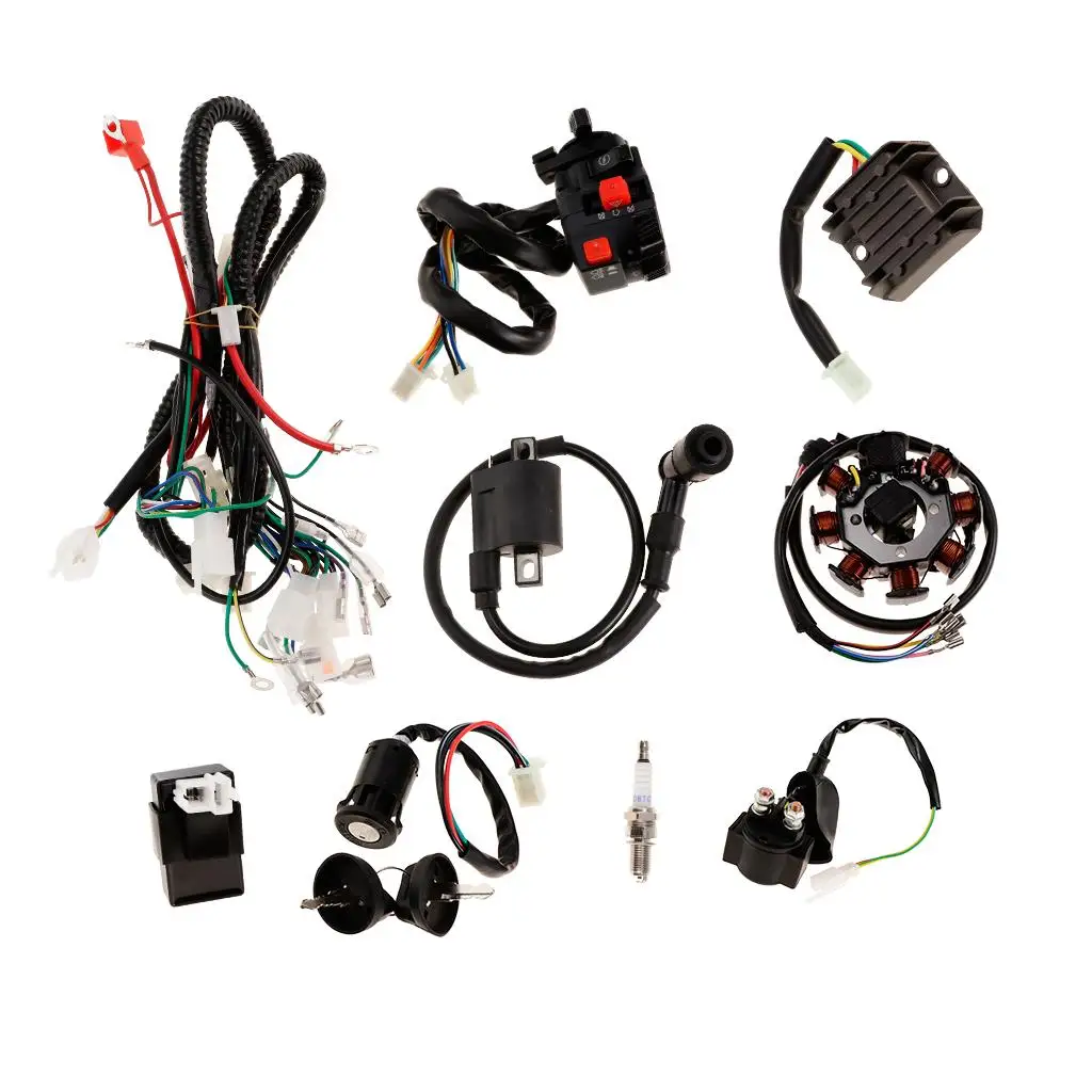 

Universal Quad Bike CDI Coil Wiring Harness Loom Stator Coil Electric ATV Accessories Set for 150cc 250cc Four Wheeler Parts