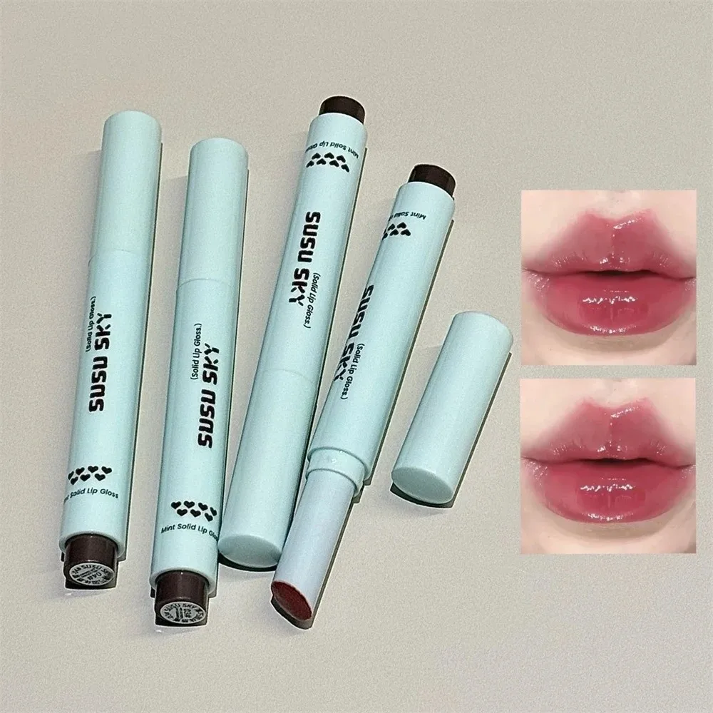 Nuevo Brillo de labios no pegajoso, barra de brillo de cristal, bálsamo labial ligero, tinte de lápiz labial hidratante, maquillaje