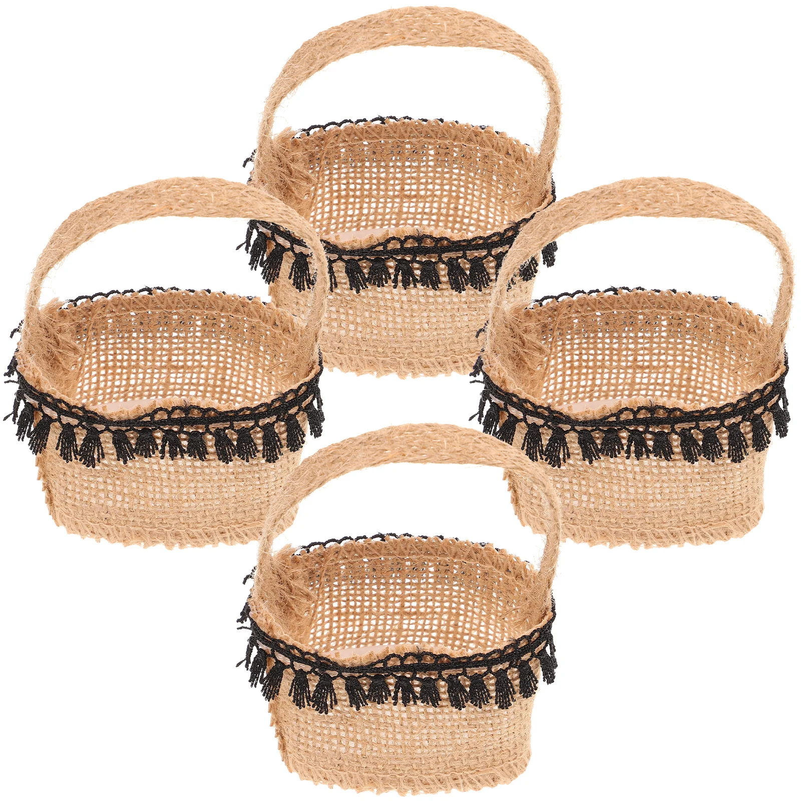 

4Pcs Linen Candy Bag Storage Basket Lightweight Wedding Flower Basket for Bridal Shower Party Favors Decorations