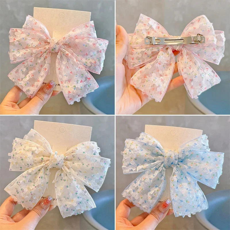 

Милые детские заколки для волос с большим бантом и цветочным принтом, заколки для волос принцессы для маленьких девочек, заколки, детские аксессуары для волос, реквизит для фотосессии