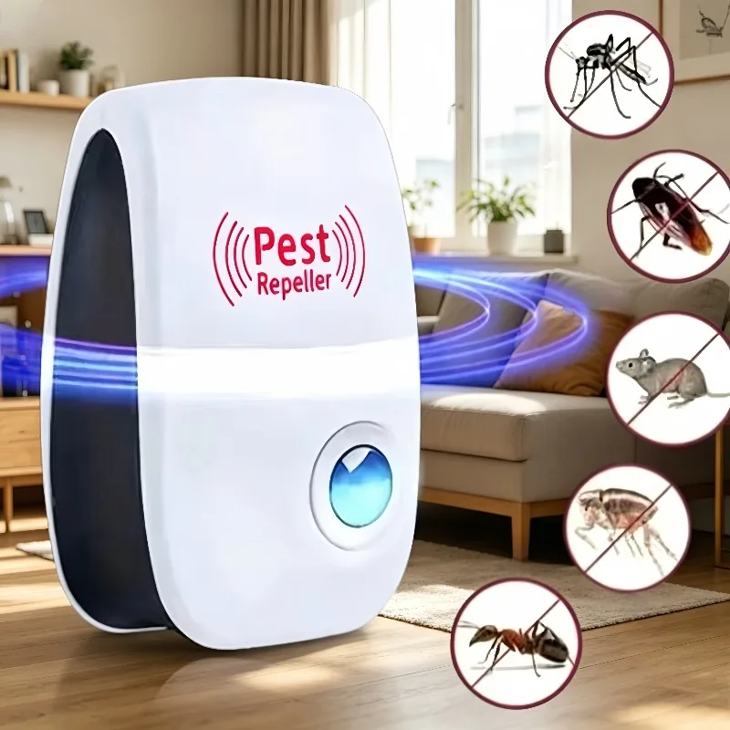Ultrasonic Insect Repellent Electronic Plug-in Insect Suitable for Mice Cockroaches Spiders Mosquitoes Indoor Insect Repellent