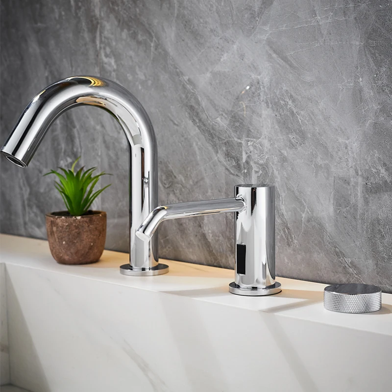 Infrared Motion Sensor Soap Dispenser Bathroom Touchless Smart Automatic Foam Liquid Lotion Bottle Dispensers Deck Mount WC Taps