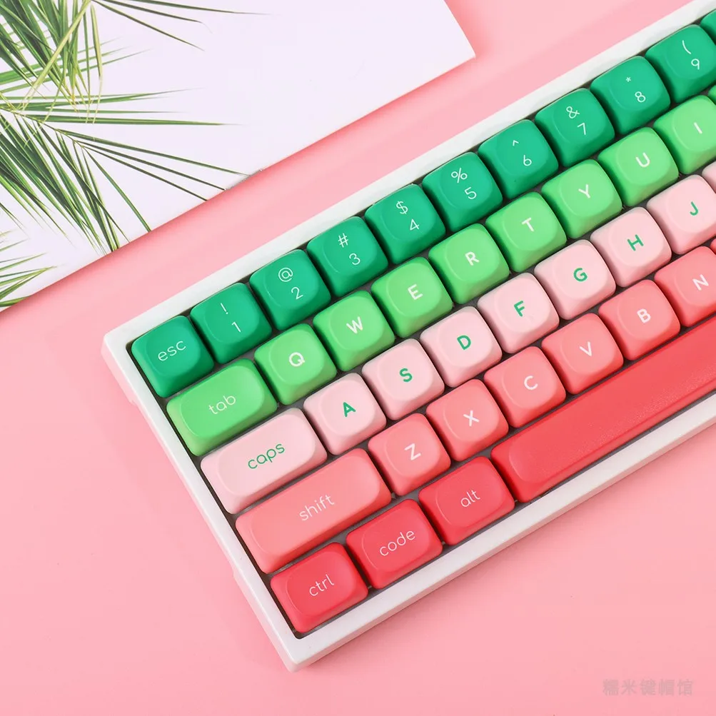 Minimalist Spring Gradient Keycaps MOA Profile MX-style PBT Dye Sublimation Keycap For MX Mechanical Gaming Keycap wooting