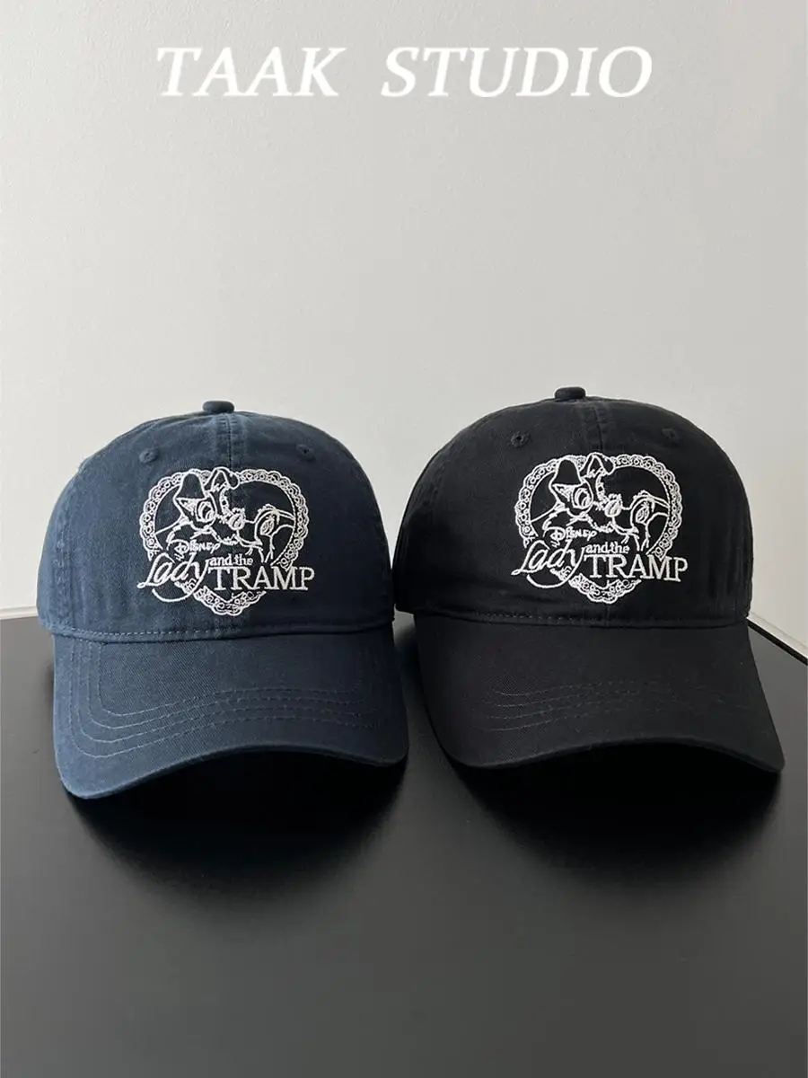 

Embroidered baseball hat female spring summer versatile face small cap male