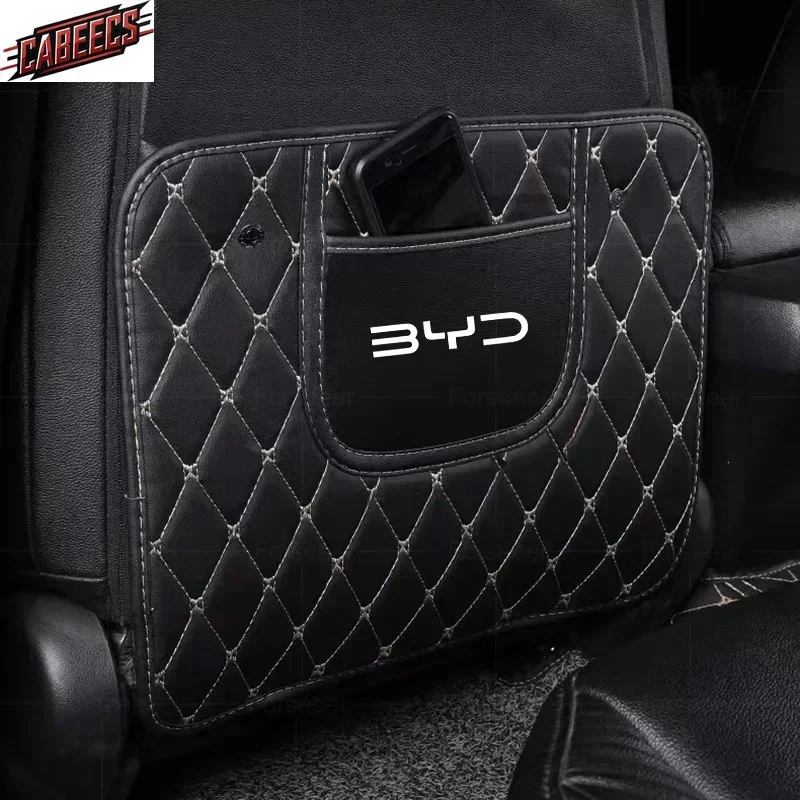 Para BYD King Seal Seal U Sealion 6 7 Shark Atto3 Seagull Dolphin asiento de coche Anti Kick Pad asiento Protector de respaldo accesorios de alfombrilla