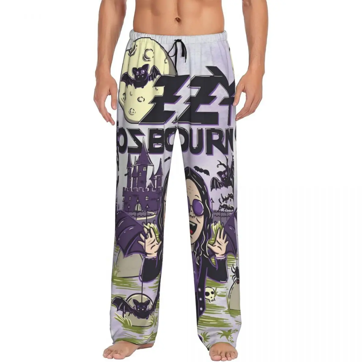 

Custom Ozzy Osbourne Pajama Pants Sleepwear Men's Elastic Waistband Prince Of Darkness Sleep Lounge Bottoms with Pockets