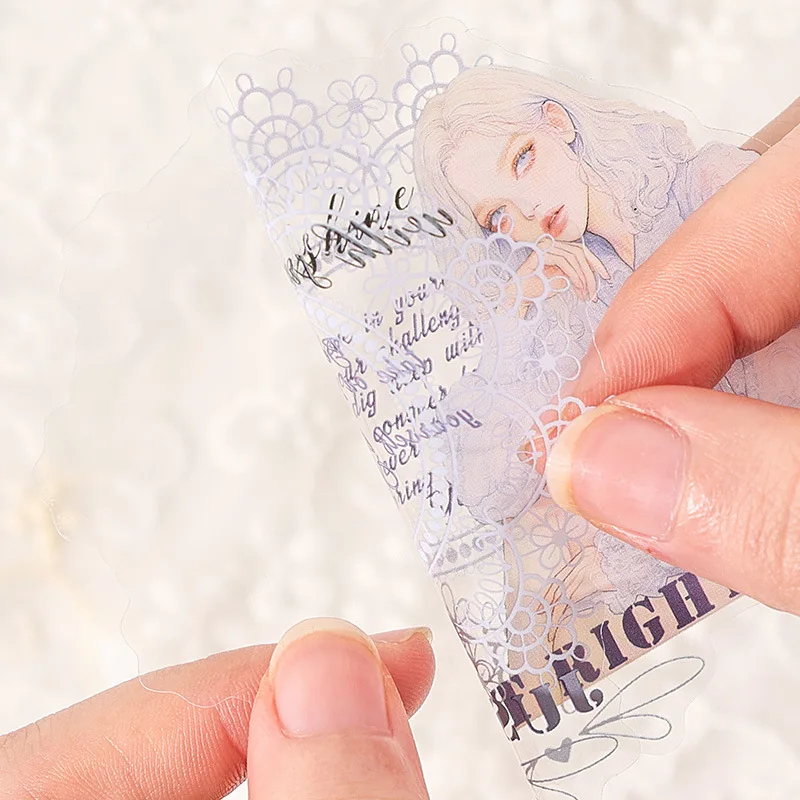 Paquete de 10 hojas de pegatinas para manual de paisaje de personajes crepusculares de la mañana temprana, pegatinas Vintage para manual