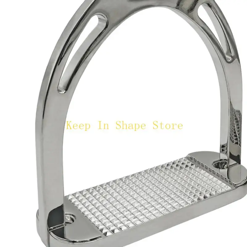 U1JC Closed Frame Horse Stirrups Aluminum Wide 4.8 Inch Inner Width Textured Horse Gear for Practice and Daily Stable Use