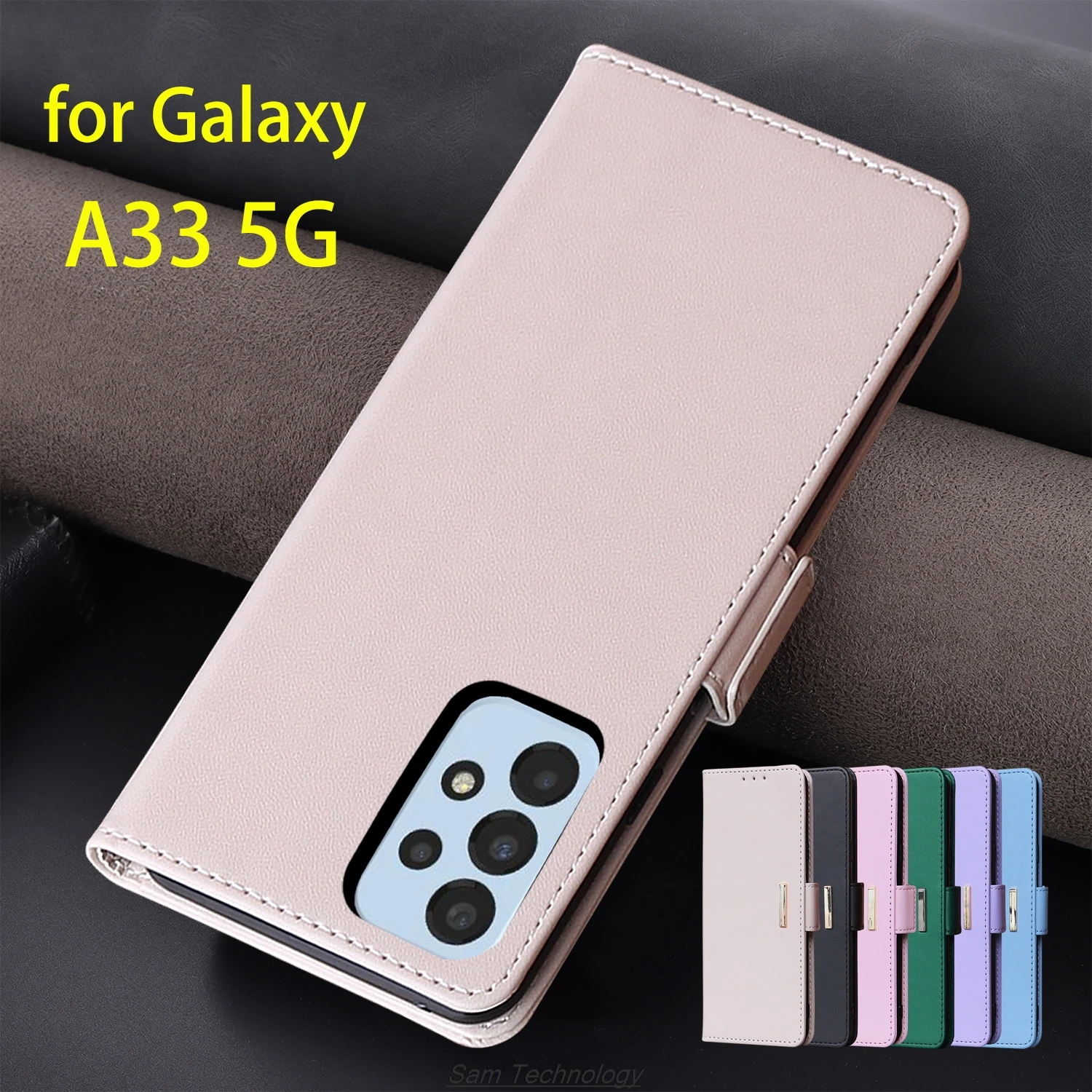 

Кожаный чехол с магнитной пряжкой для Samsung Galaxy A33 5G A336 Кошелек RFID-блокировка откидная крышка женский простой Capa Fundas Coque