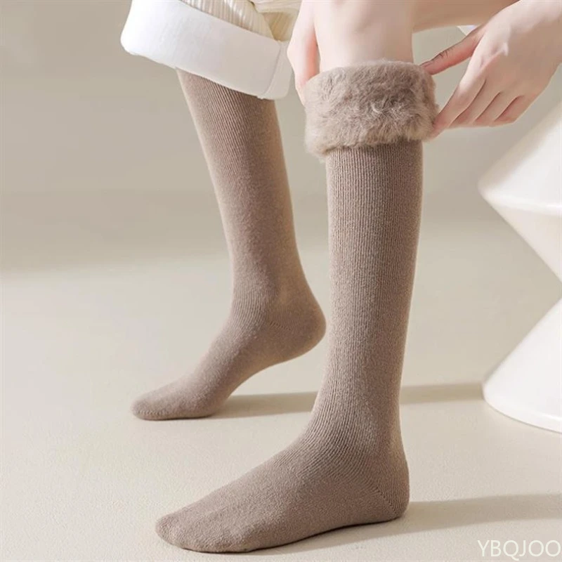 

6 пар женских осенне-зимних плюшевых толстых теплых удобных чулок-ботфортов для защиты коленей и ног